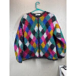 Jane's Closet Mohair Wool Blend Button up Cardigan Sweater Size Medium